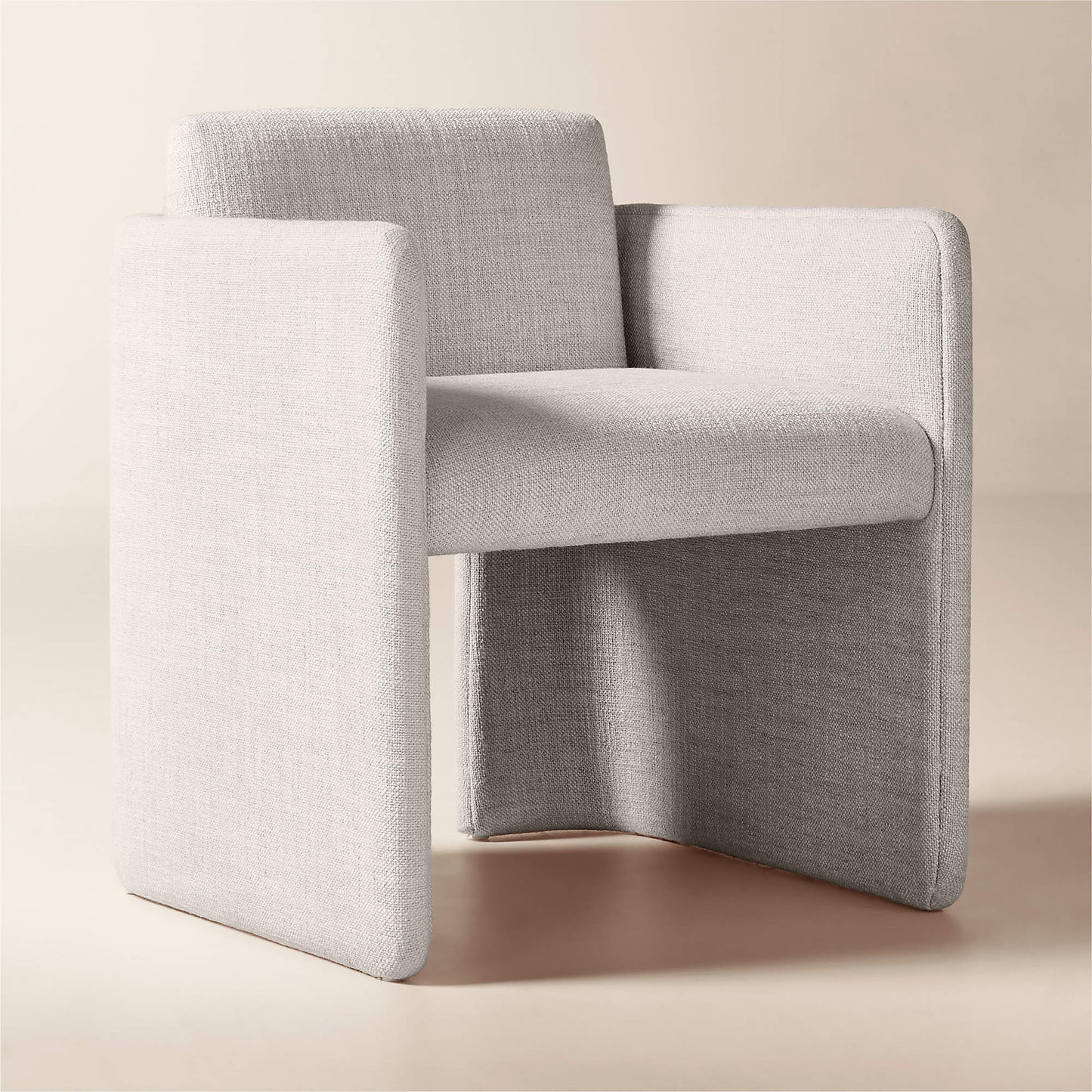 Carson Warm White Performance Fabric Dining Armchair