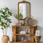 Decorative Arched Wall Mirror With Ornate Gold Crest Design