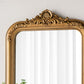 Decorative Arched Wall Mirror With Ornate Gold Crest Design