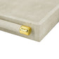 Decorative Gray Faux Leather Trays with Gold Handles