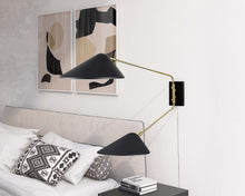 Cargar imagen en el visor de la galería, Journey 2-Light Swing Arm Wall Sconce in Black
