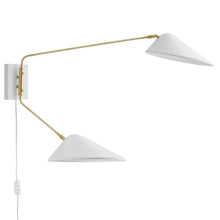 Cargar imagen en el visor de la galería, Journey 2-Light Swing Arm Wall Sconce in Black
