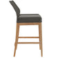 Wellspring Outdoor Patio Teak Wood Bar Stool in Blue Graphite