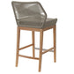 Wellspring Outdoor Patio Teak Wood Bar Stool in Blue Graphite