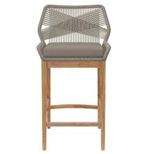 Cargar imagen en el visor de la galería, Wellspring Outdoor Patio Teak Wood Bar Stool in Blue Graphite
