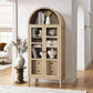 Nolan Tall Arched Storage Display Cabinet in Ivory Oak