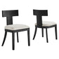 Peregrine Wood and Fabric Upholstered Dining Chairs Set of 2