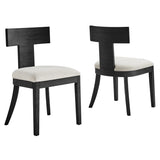 Peregrine Wood and Fabric Upholstered Dining Chairs Set of 2