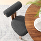 Torian Boucle Fabric Dining Chair Set of 2 in Walnut Charcoal
