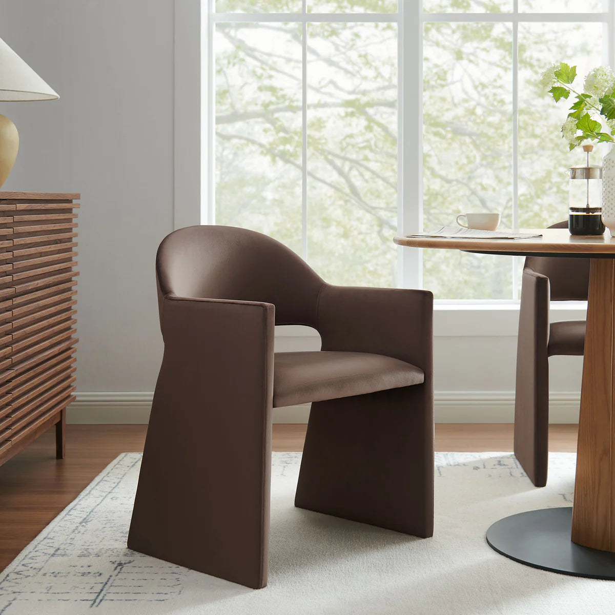 Talia Performance Velvet Dining Armchair