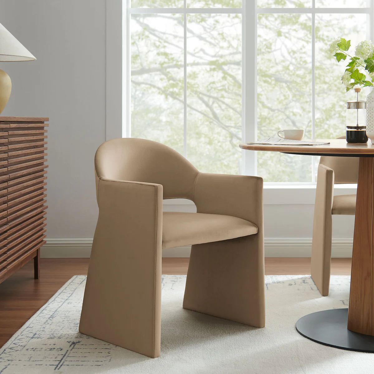 Talia Performance Velvet Dining Armchair