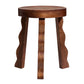Sorrel Carved Wood Stool in Walnut