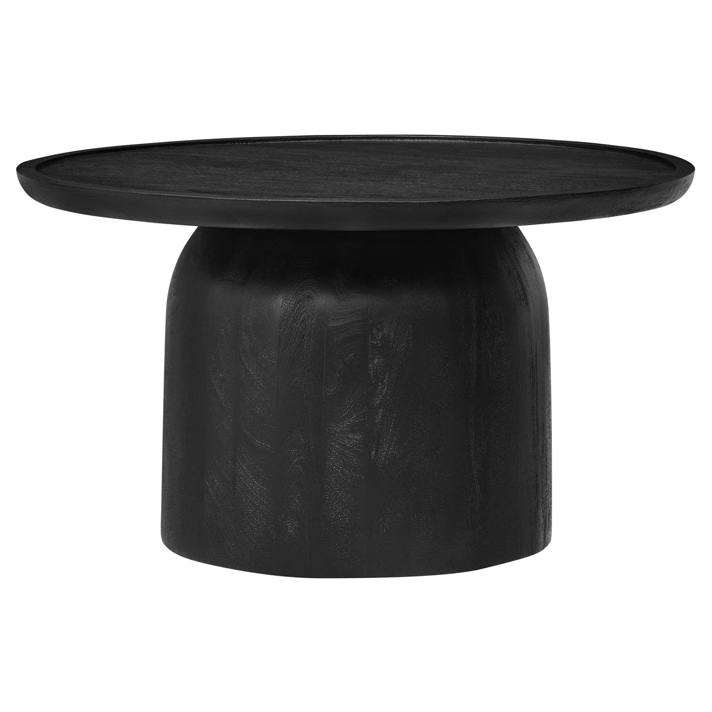 Holloway Round Wood Coffee Table in Black