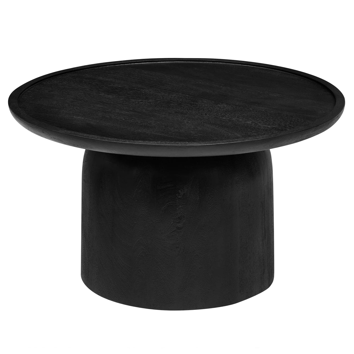 Holloway Round Wood Coffee Table in Black
