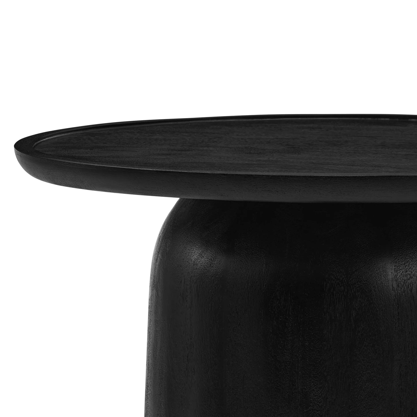 Holloway Round Wood Coffee Table in Black