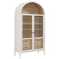 Nolan Tall Arched Storage Display Cabinet in Ivory Oak