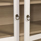 Nolan Tall Arched Storage Display Cabinet in Ivory Oak