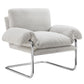 Ansel Boucle Fabric Accent Chair in Newsprint