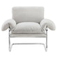 Ansel Boucle Fabric Accent Chair in Newsprint
