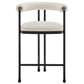 Turin Curved Back Boucle and Metal Counter Stool in Black Pearl
