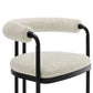Turin Curved Back Boucle and Metal Counter Stool in Black Pearl