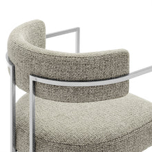 Cargar imagen en el visor de la galería, Huron Curved Back Fabric and Metal Dining Accent Chair in Silver Wheat
