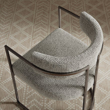 Cargar imagen en el visor de la galería, Huron Curved Back Fabric and Metal Dining Accent Chair in Silver Wheat
