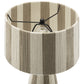 Renae Handwoven Cotton Thread Striped Table Lamp in Cobblestone