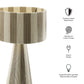 Renae Handwoven Cotton Thread Striped Table Lamp in Cobblestone