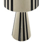 Gia Handwoven Cotton Thread Striped or Plain Table Lamp in Black