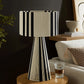 Gia Handwoven Cotton Thread Striped or Plain Table Lamp in Black
