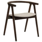 Henry Vegan Leather and Wood Dining Chair in Stone