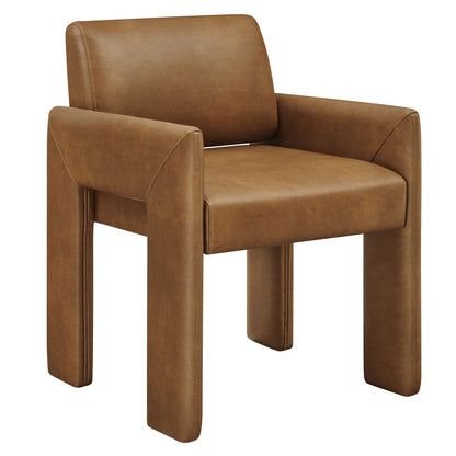 Daven Vegan Leather Dining Armchair in Canyon