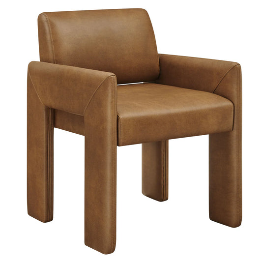 Daven Vegan Leather Dining Armchair in Canyon