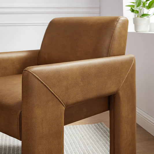 Daven Vegan Leather Dining Armchair in Canyon