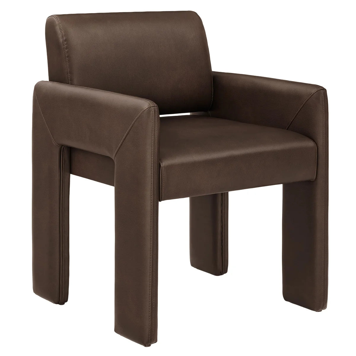 Daven Vegan Leather Dining Armchair in Canyon