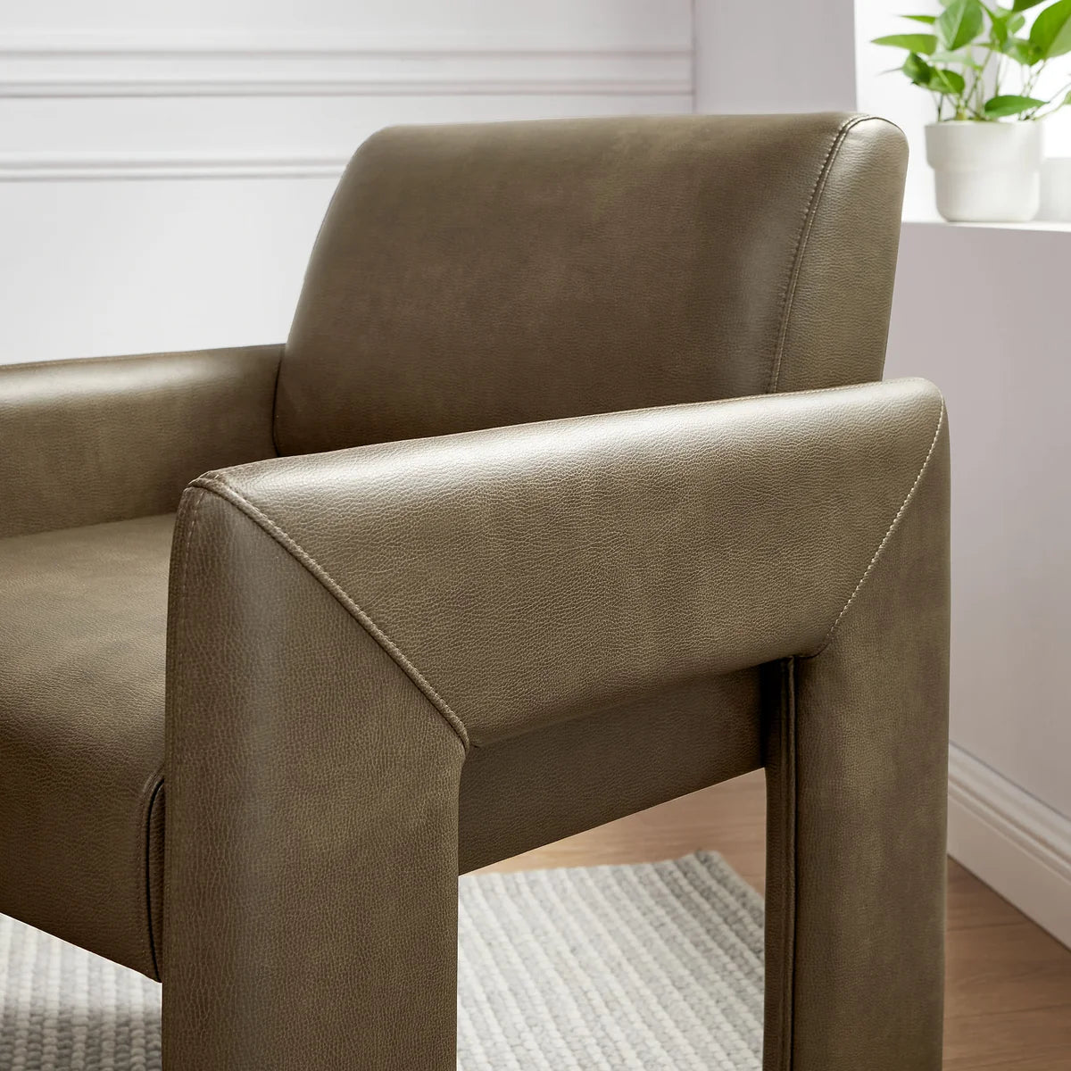 Daven Vegan Leather Dining Armchair in Canyon