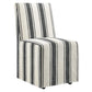 Tessera Striped Slipcovered Dining Side Chair in Tan Stripe