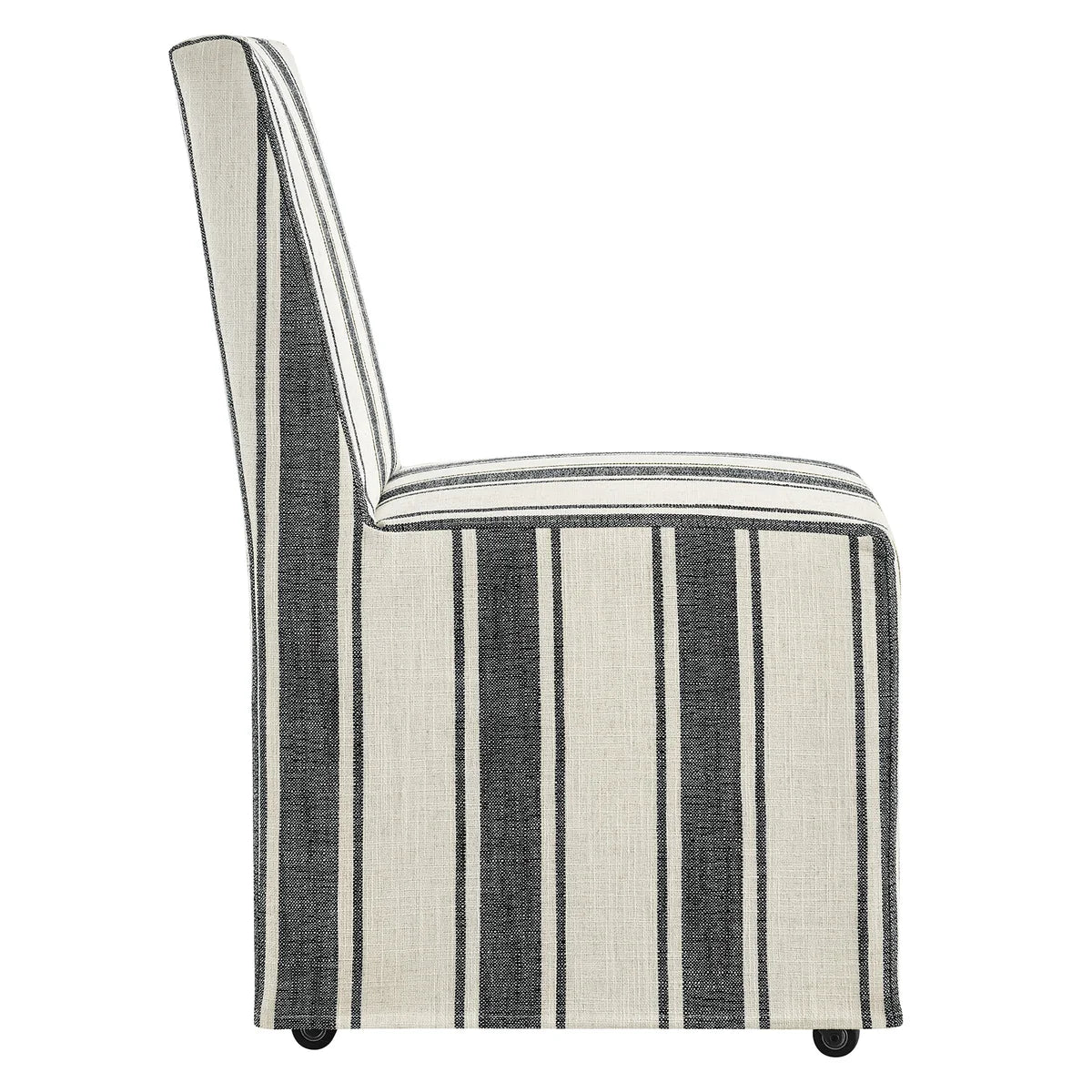 Tessera Striped Slipcovered Dining Side Chair in Tan Stripe