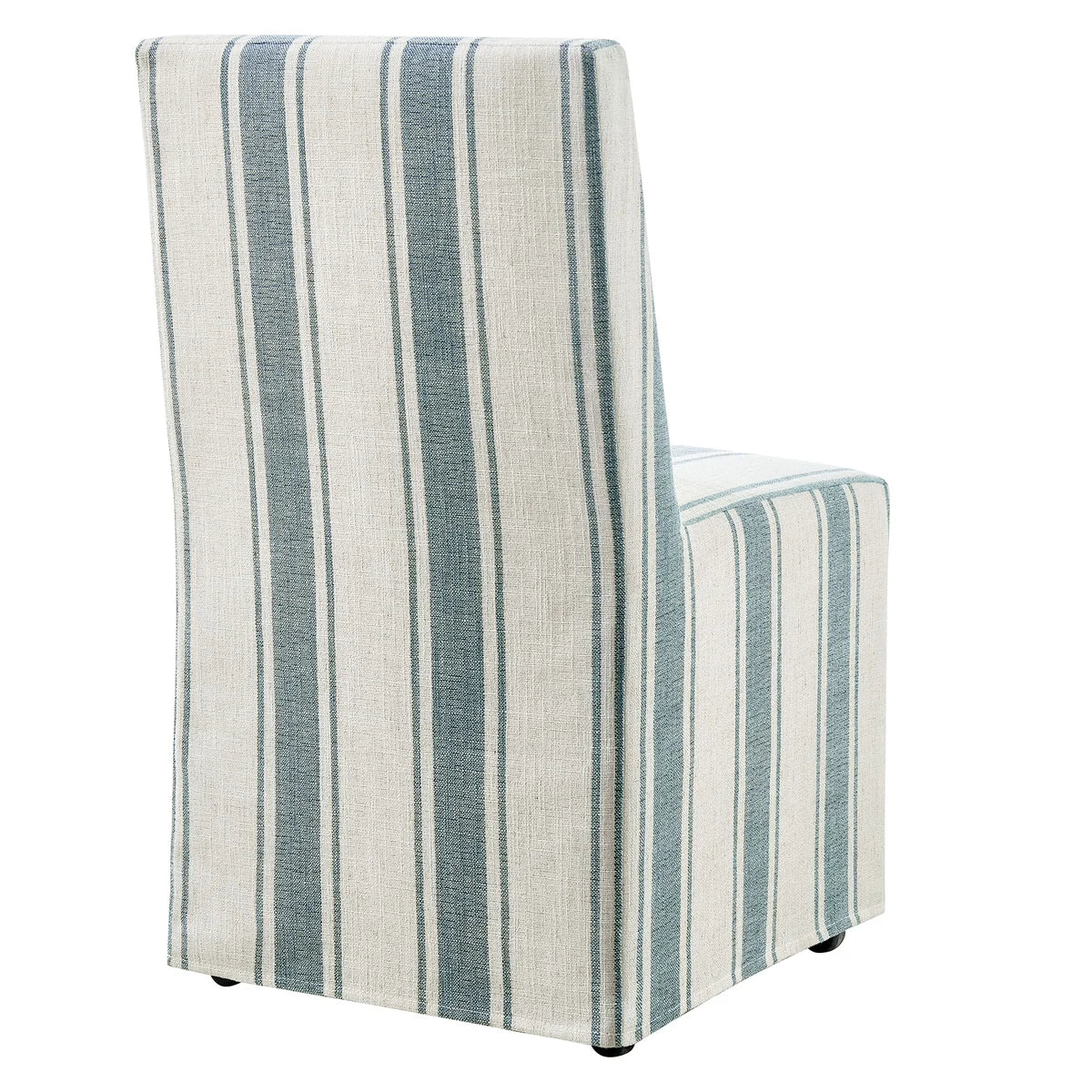 Tessera Striped Slipcovered Dining Side Chair in Tan Stripe