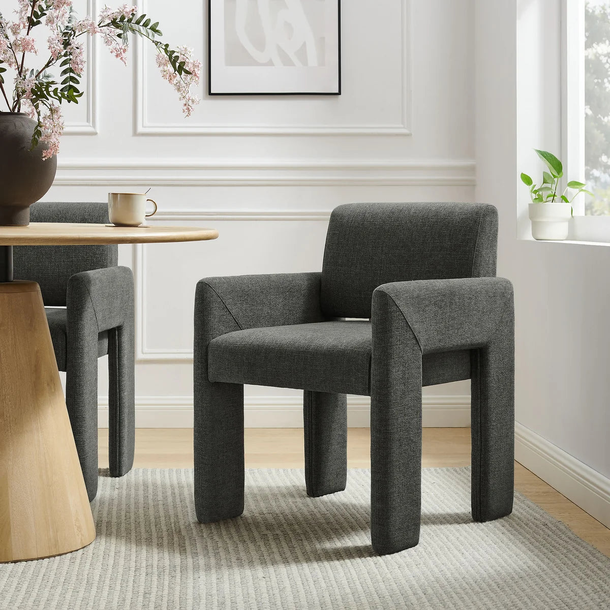 Daven Fabric Upholstered Dining Chair in Copper