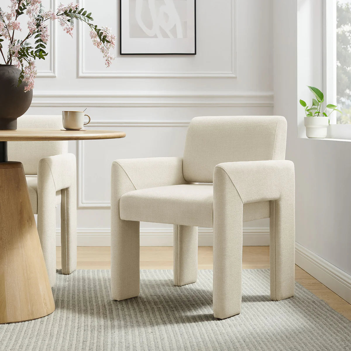 Daven Fabric Upholstered Dining Chair in Copper