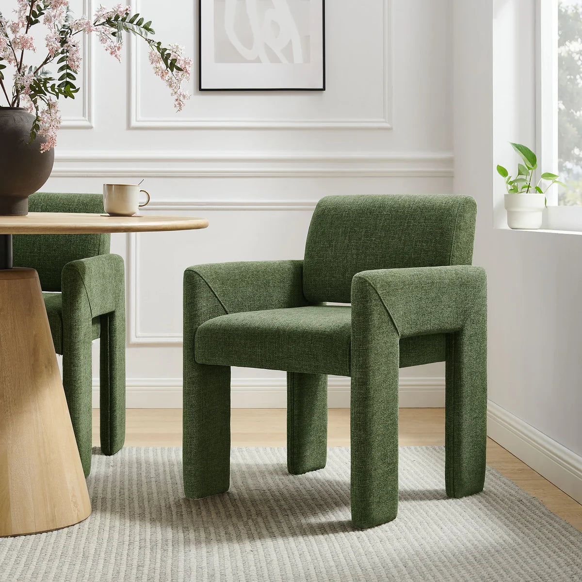Daven Fabric Upholstered Dining Chair in Copper