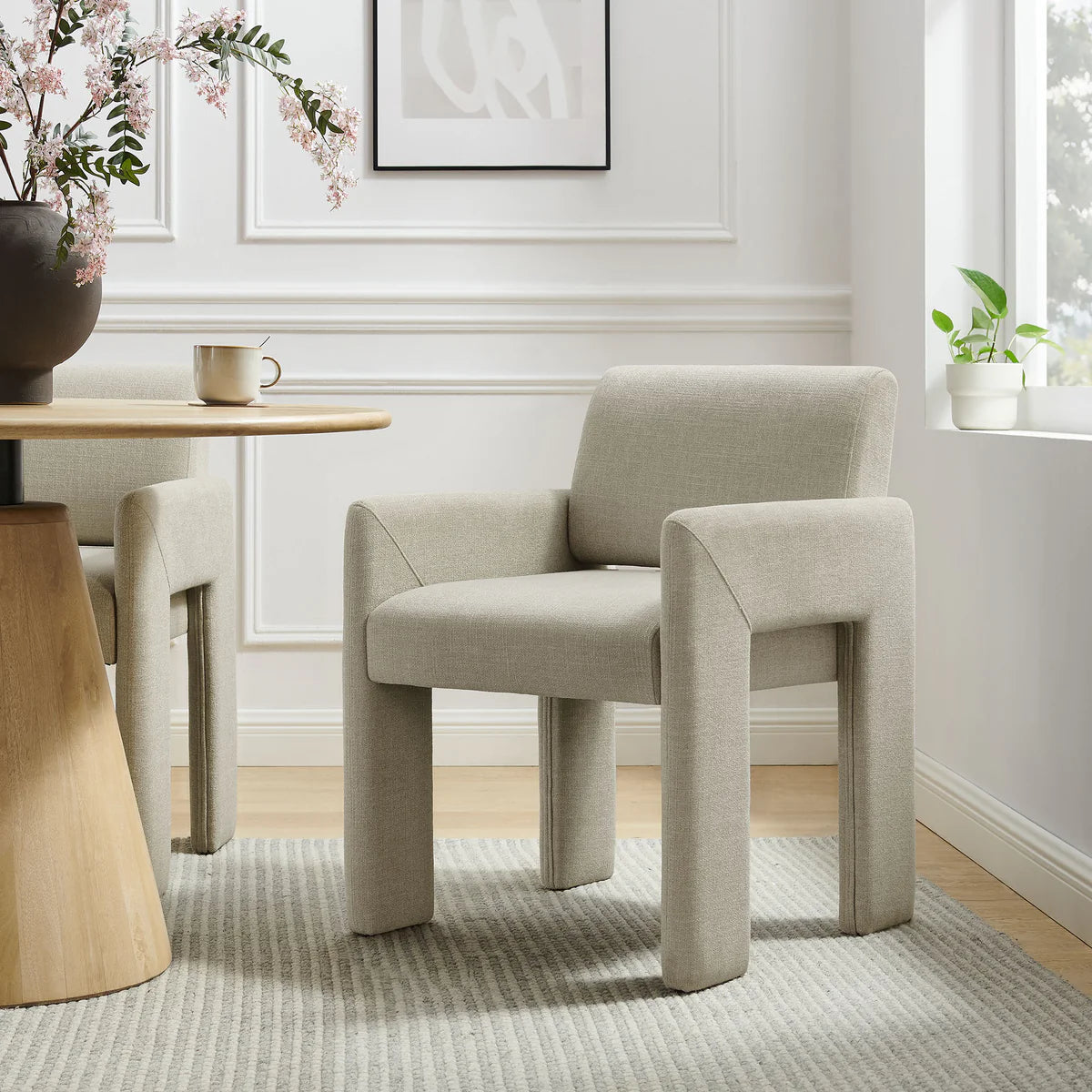 Daven Fabric Upholstered Dining Chair in Copper