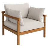 Eleni Outdoor Teak Wood Armchair in Weathered Gray Flint