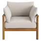 Eleni Outdoor Teak Wood Armchair in Weathered Gray Flint