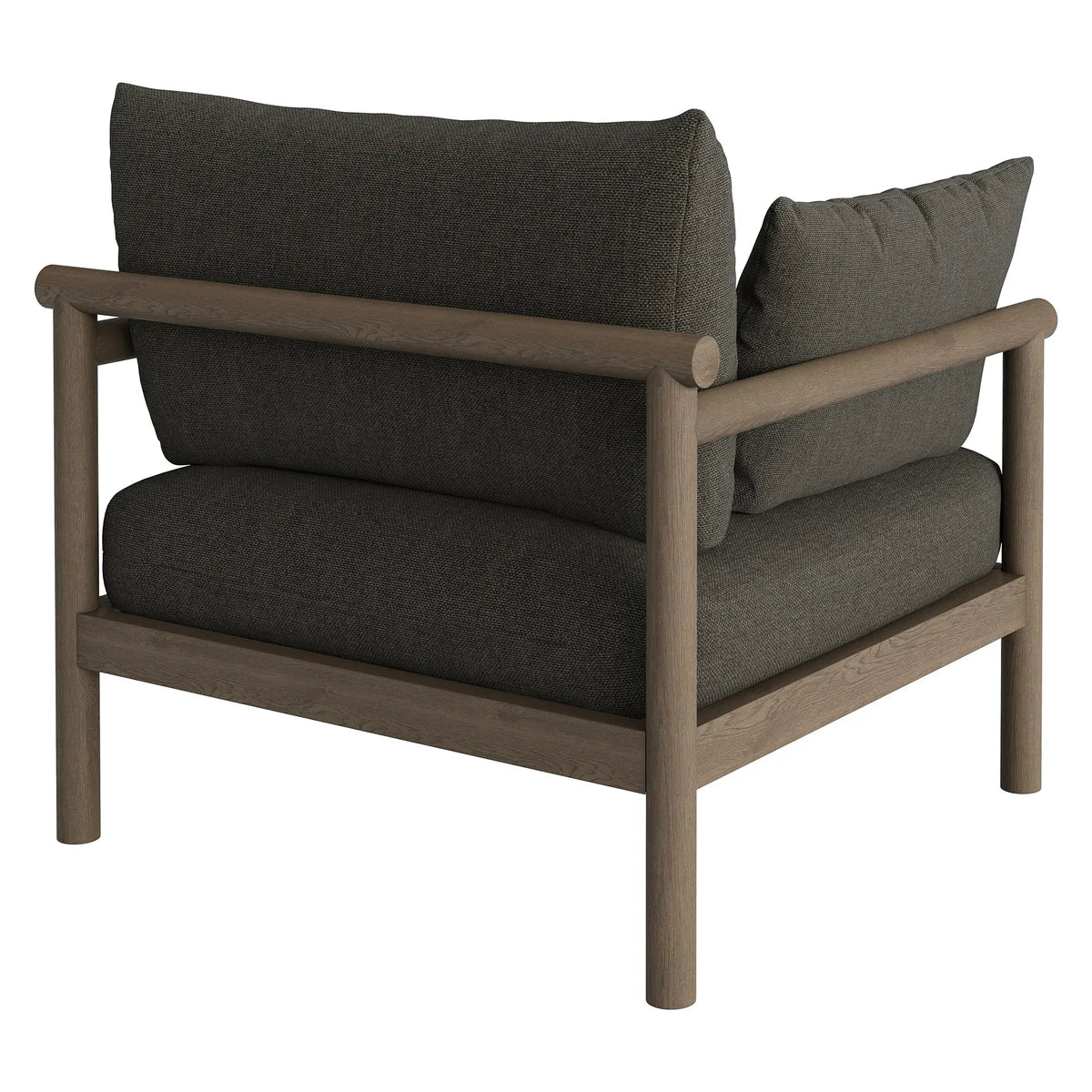 Eleni Outdoor Teak Wood Armchair in Weathered Gray Flint