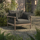 Eleni Outdoor Teak Wood Armchair in Weathered Gray Flint