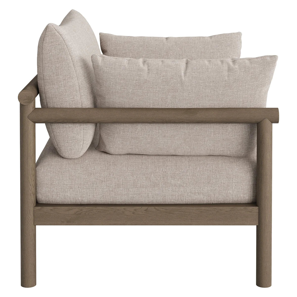 Eleni Outdoor Teak Wood Armchair in Weathered Gray Flint