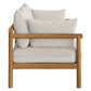 Eleni Outdoor Teak Wood Loveseat in Weathered Gray Flint